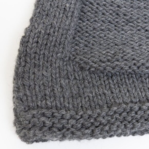 Wings + Horns Chunky Wool Sweater Peruvian Knit Warm Heavy Cozy Gray - Picture 7 of 11